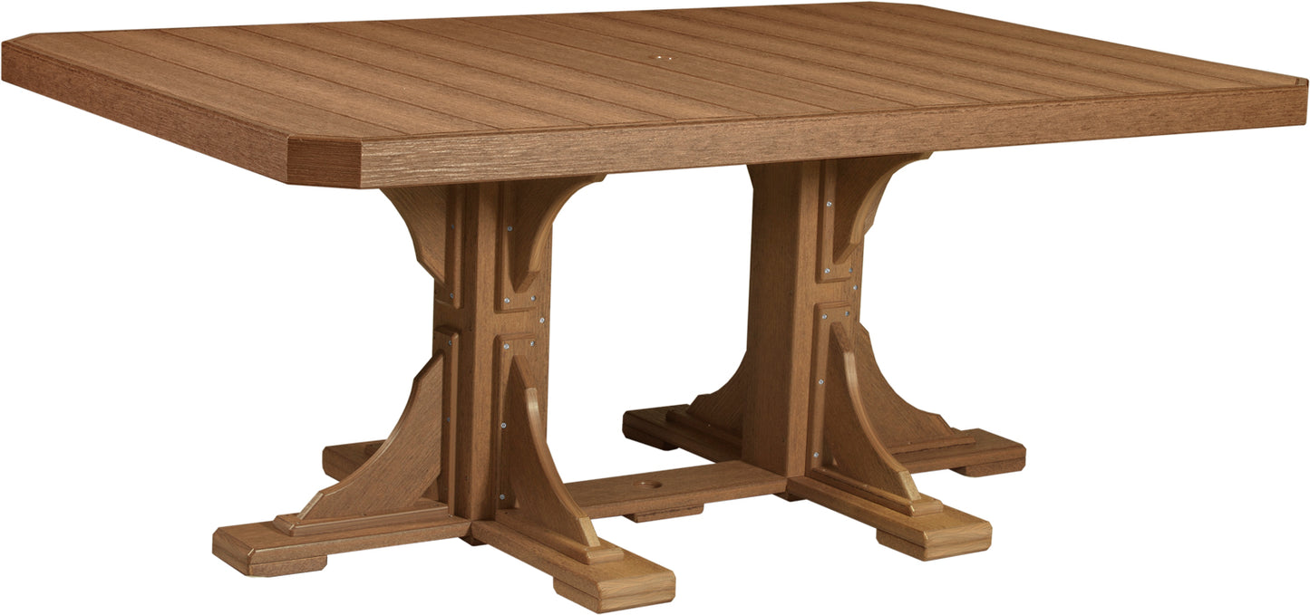 LUXCRAFT 4' x 6' Rectangular Classic Outdoor Table Set 7 Piece