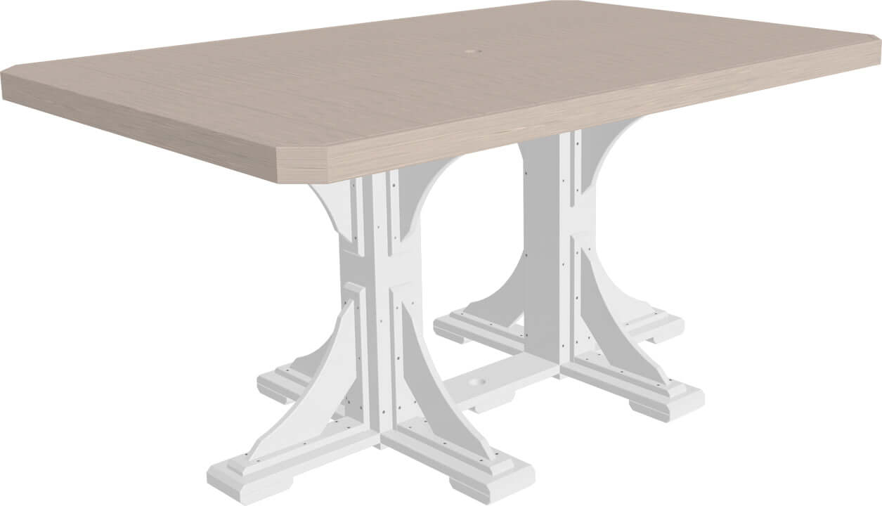 Chic birchwood and white rectangular counter height dining table, offering a contemporary look with exceptional durability.