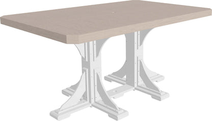 Chic birchwood and white rectangular counter height dining table, offering a contemporary look with exceptional durability.