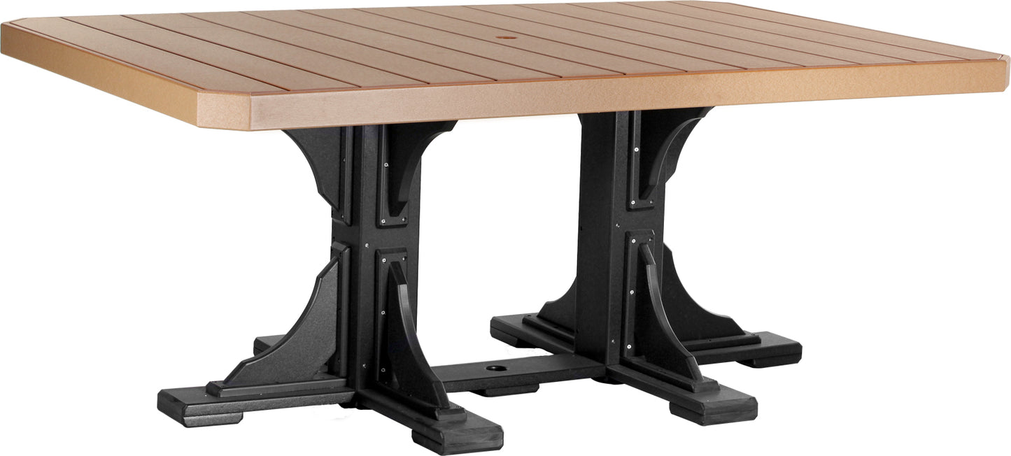 Cedar & Black 4' x 6' Rectangular Dining Table, featuring natural cedar tones with black structural elements.