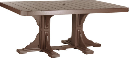 Warm Chestnut Brown 4' x 6' Rectangular Dining Table, ideal for traditional and rustic outdoor settings