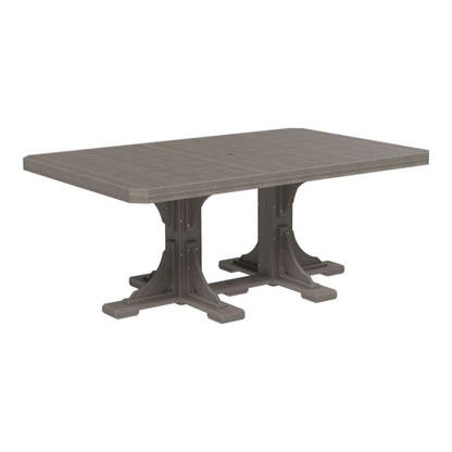 Minimalist Coastal Gray Poly 4' x 6' Rectangular Dining Table, ideal for clean, stylish outdoor dining.