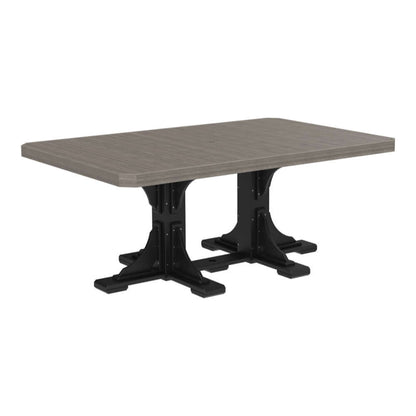 Coastal Gray and Black Poly 4' x 6' Rectangular Table, sleek and modern for contemporary outdoor settings.