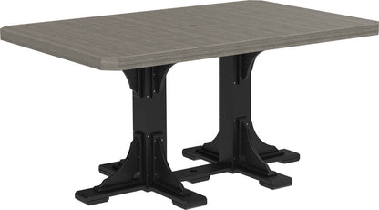 Rectangular Counter Table - Sleek coastal gray and black counter height rectangular table, ideal for outdoor settings, made from high-density polyethylene.