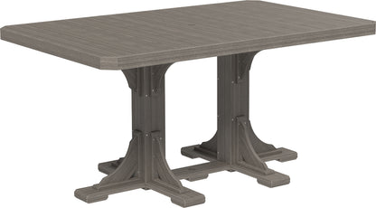 LUXCRAFT 4' x 6' Rectangular Classic Outdoor Table Set 7 Piece