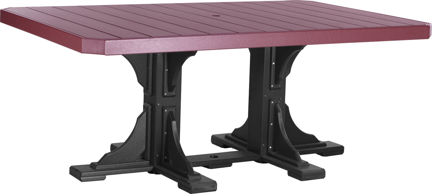 Cherrywood & Black 4' x 6' Rectangular Dining Table, showcasing dark cherry hues paired with black for an elegant finish.