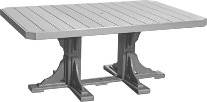 Dove Gray & Black 4' x 6' Rectangular Dining Table, combining soft gray with bold black for a modern look.