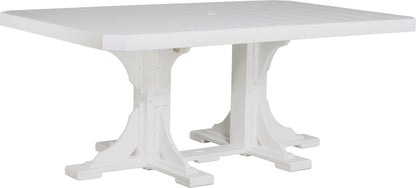 Pure White 4' x 6' Rectangular Dining Table, providing a bright and airy feel to any outdoor setting.