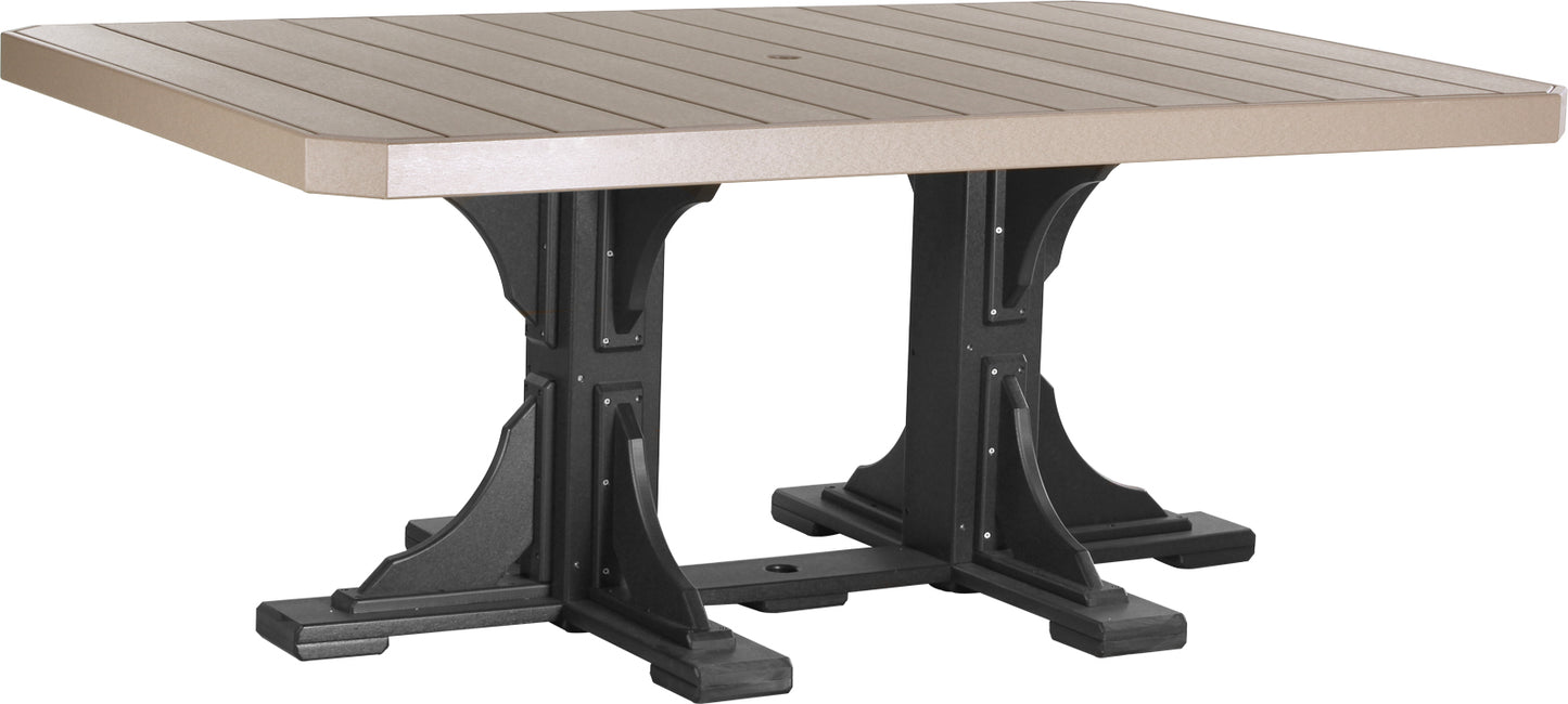 Weatherwood & Black 4' x 6' Rectangular Dining Table, offering a rustic look with modern accents.