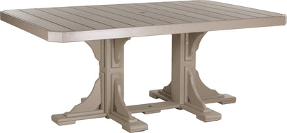 Weatherwood 4' x 6' Rectangular Dining Table, mimicking the look of aged wood with its unique textured finish.