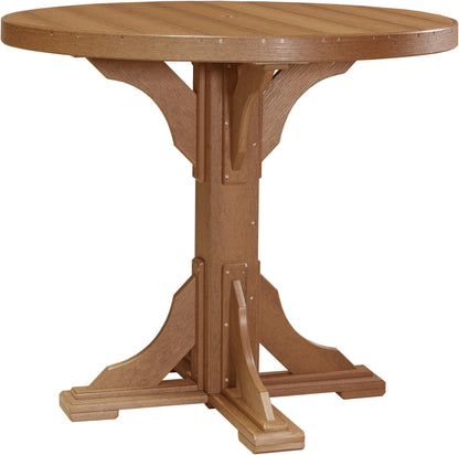 The 4′ Round Table in Antique Mahogany offers a timeless appeal, perfect for outdoor dining and socializing