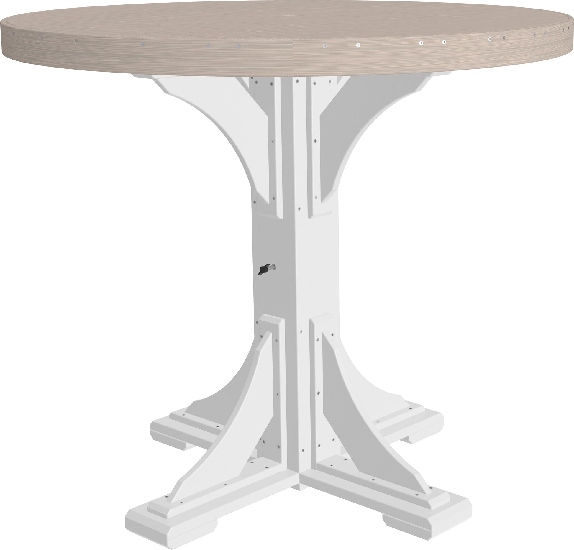 The Birch and White Round Table provides a fresh look for modern outdoor dining experiences.