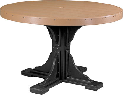 Cedar & Black 4' Poly Round Dining Table, robust and inviting for shared stories.