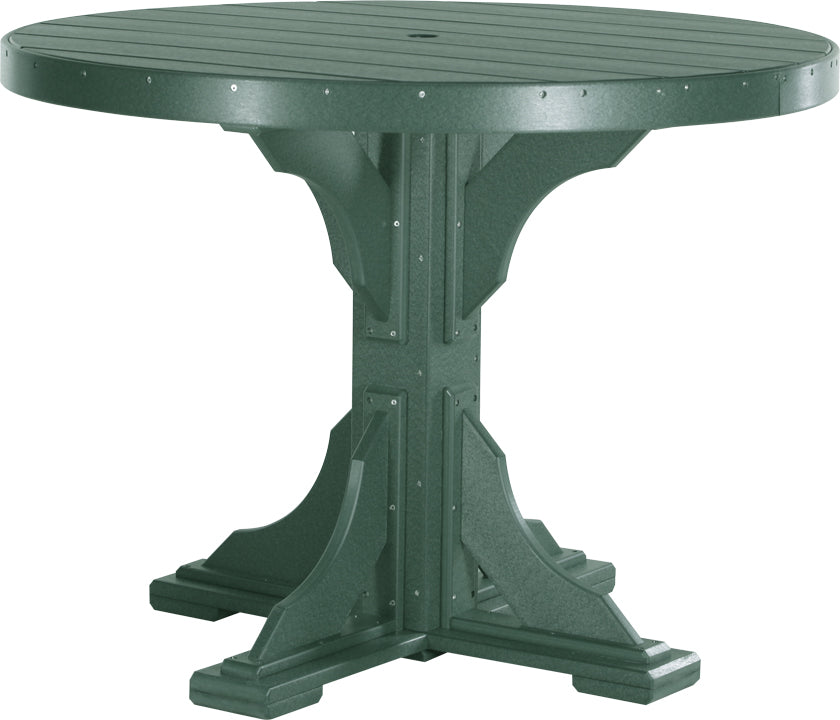 Green Poly Counter Round Table, earthy and fresh for garden dining experiences.