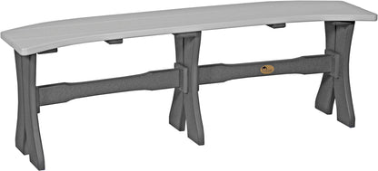 Sophisticated 52-inch Poly Wood Outdoor Table Bench in Dove Gray & Slate, blending light gray tones with dark slate for a subtle, refined look that fits seamlessly into serene outdoor environments.