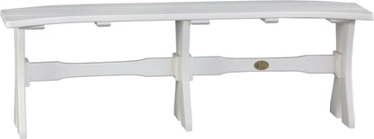 Classic 52-inch Poly Wood Outdoor Table Bench in White, presenting a clean and bright look that brings a sense of calm and order to any outdoor setting, from gardens to patios.