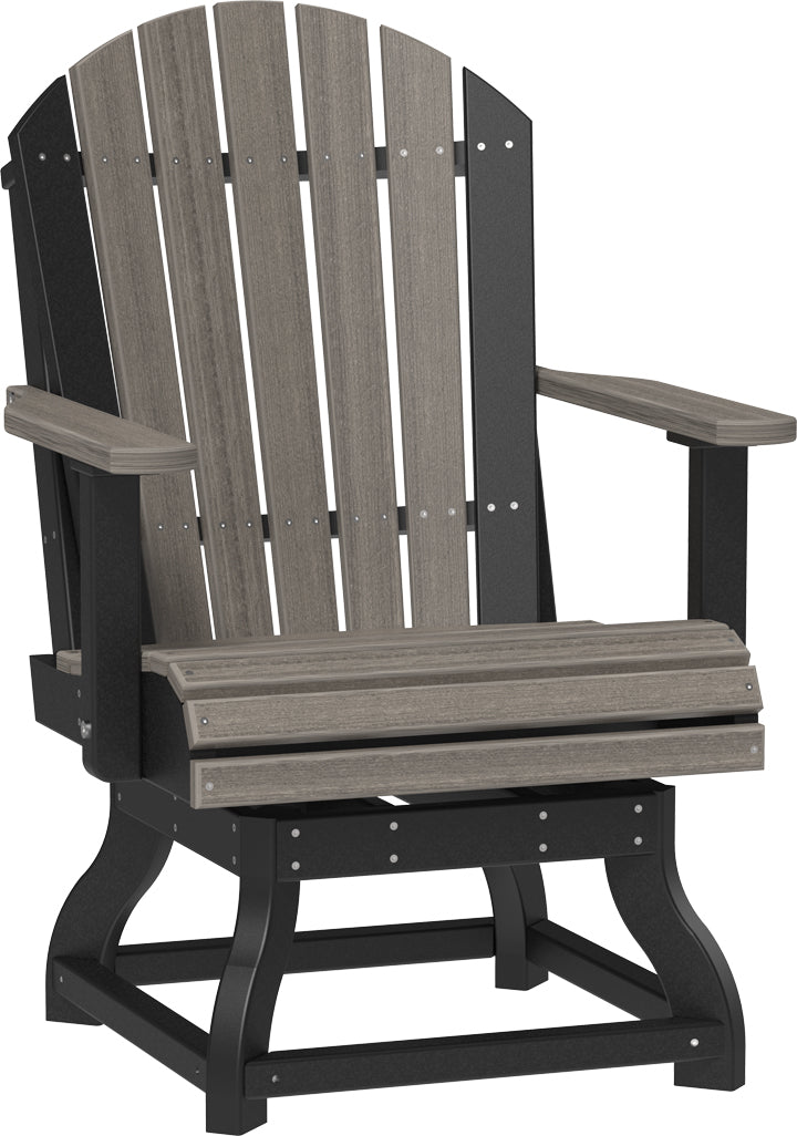 Classic all-black LuxCraft Adirondack Dining Swivel Chair, designed for modern and minimalist outdoor decor.