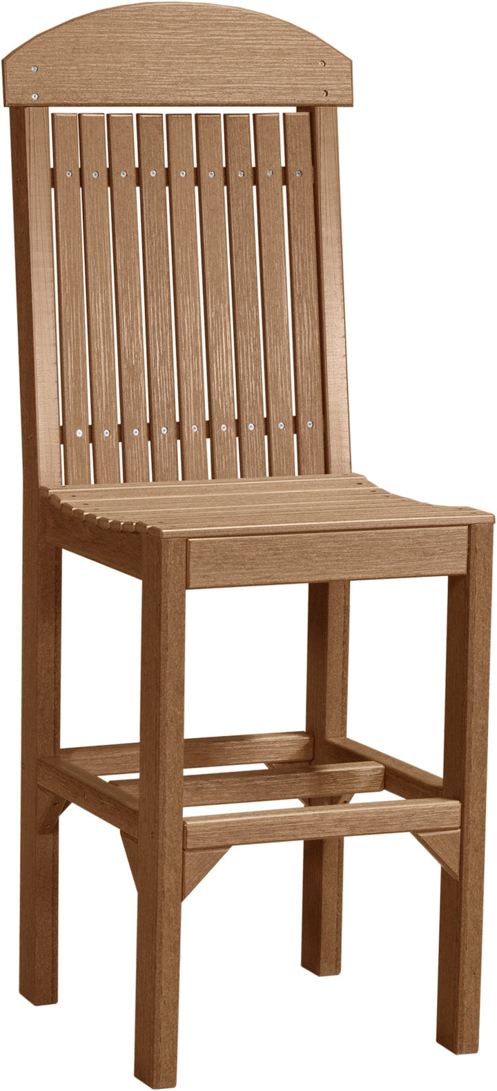 Poly Classic Bar Chair in high-density poly lumber, front view showcasing durable craftsmanship and eco-friendly material.