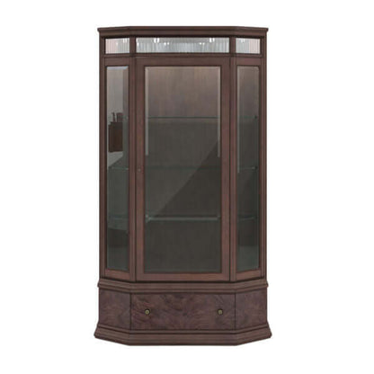 Front view of the Revival traditional display cabinet with glass doors closed.