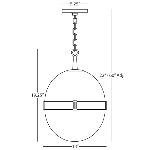 ROBERT ABBEY Brighton Glass Pendant Light