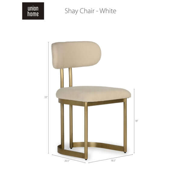 UNION HOME Shay Dining Chair White 2 Piece