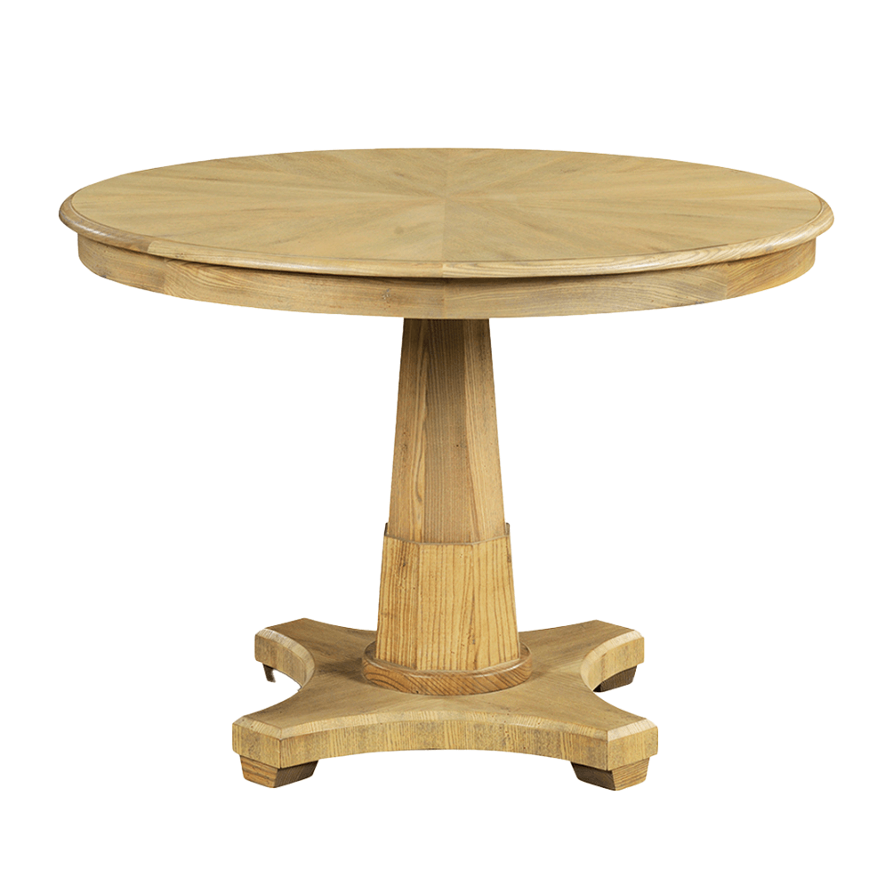 Lancaster Dining Table Oatmeal by Oliver Home Furnishings, featuring a traditional pedestal base and smooth top.