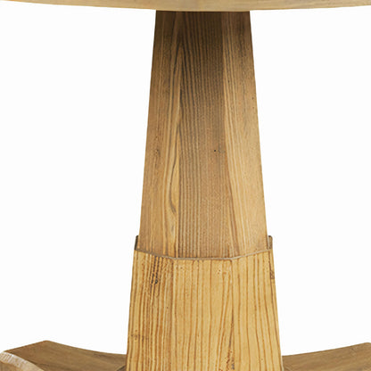 Close-up of oak wood grain on the Lancaster Dining Table’s pedestal base, highlighting the natural texture and craftsmanship.