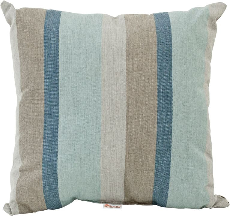 Gateway Mist striped LuxCraft 19" Throw Pillow, combining style and performance with Sunbrella® fabric.