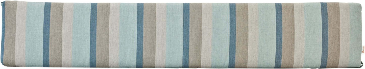 72" Cafe Bench Cushion in Gateway Mist - Soft Blue and Grey Stripes, Tranquil and Soothing, Perfect for Peaceful Outdoor Environments