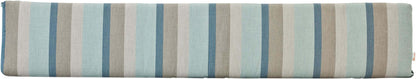 72" Cafe Bench Cushion in Gateway Mist - Soft Blue and Grey Stripes, Tranquil and Soothing, Perfect for Peaceful Outdoor Environments