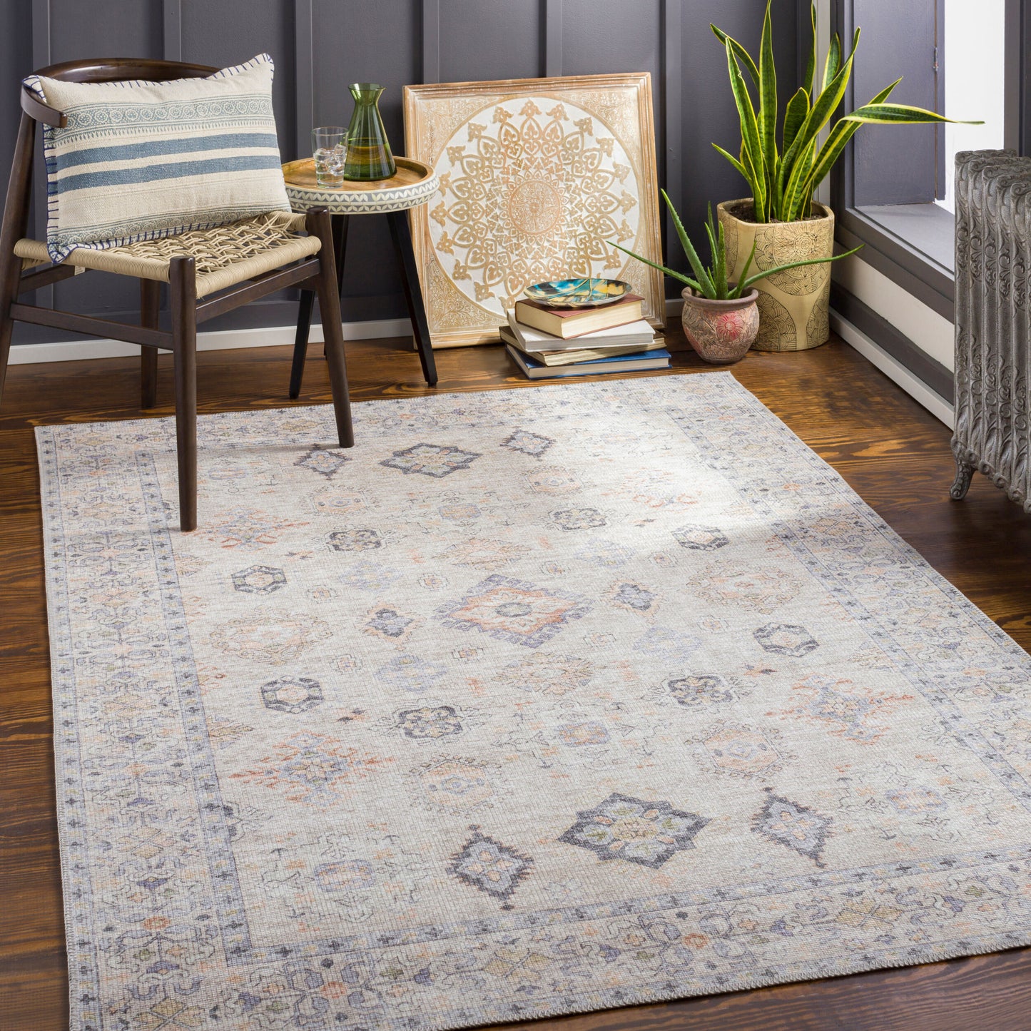 LIVABLISS Alanya Beige Machine Woven Rug