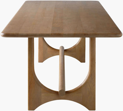 Profile view of the Arland Brown Scandinavian Dining Table highlighting its sturdy mango wood construction.