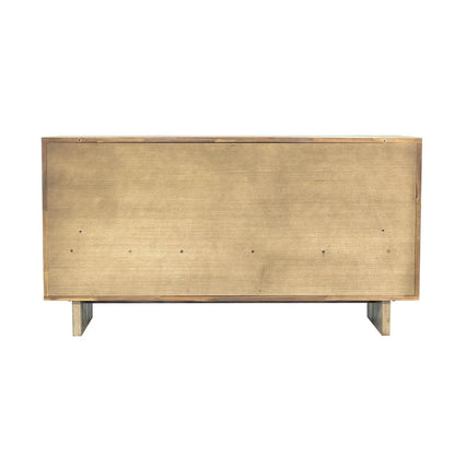 Back view of Atlantis Contemporary Sideboard with solid wood back panel in light taupe finish.