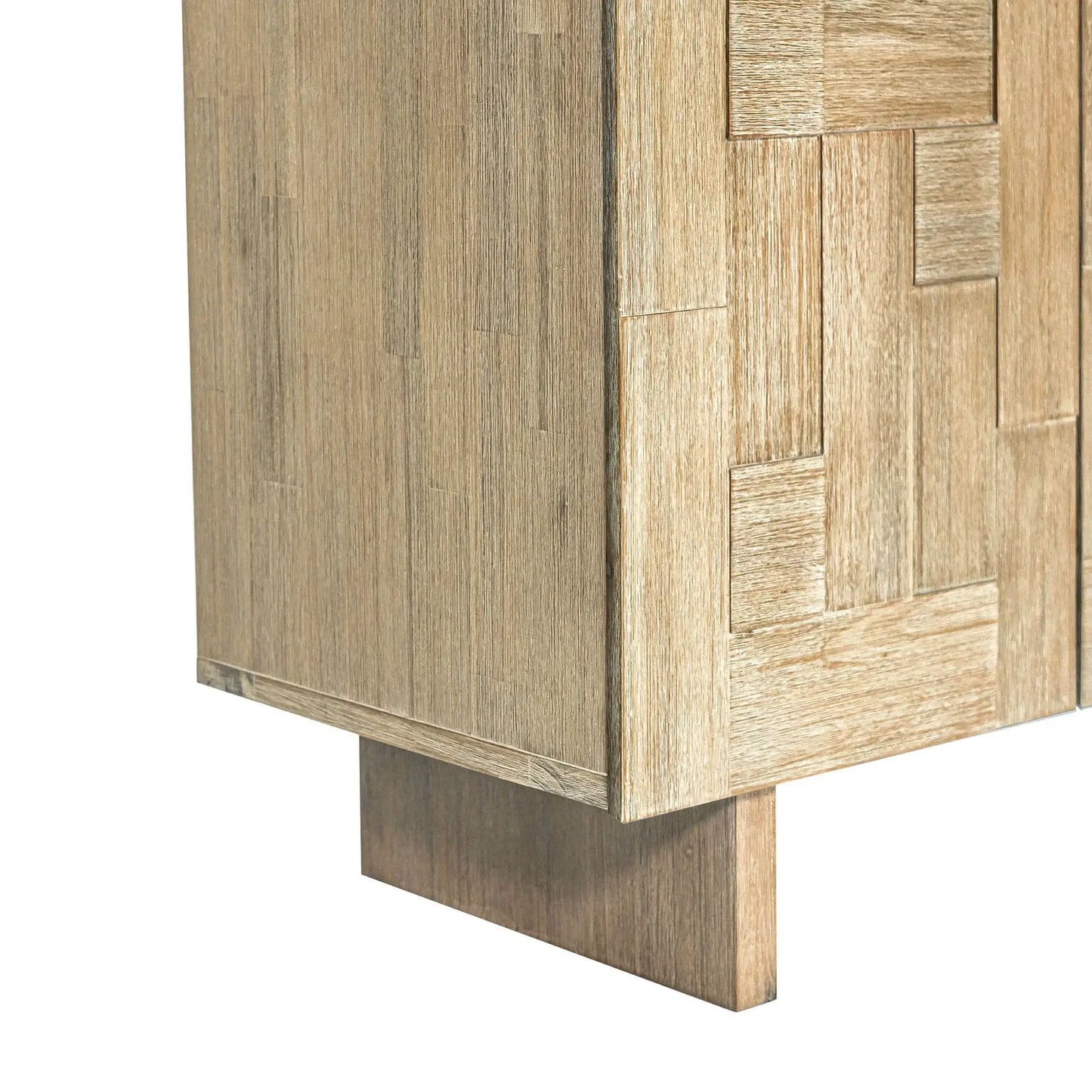 Side view of the Atlantis Sideboard leg showing elevated structure and minimalist design.