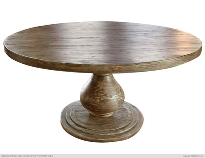 Bonanza Round Dining Table with a beautifully finished tabletop.