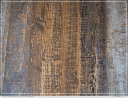 Close-up of the wood grain finish on the Loft Brown 54" Square Dining Table.