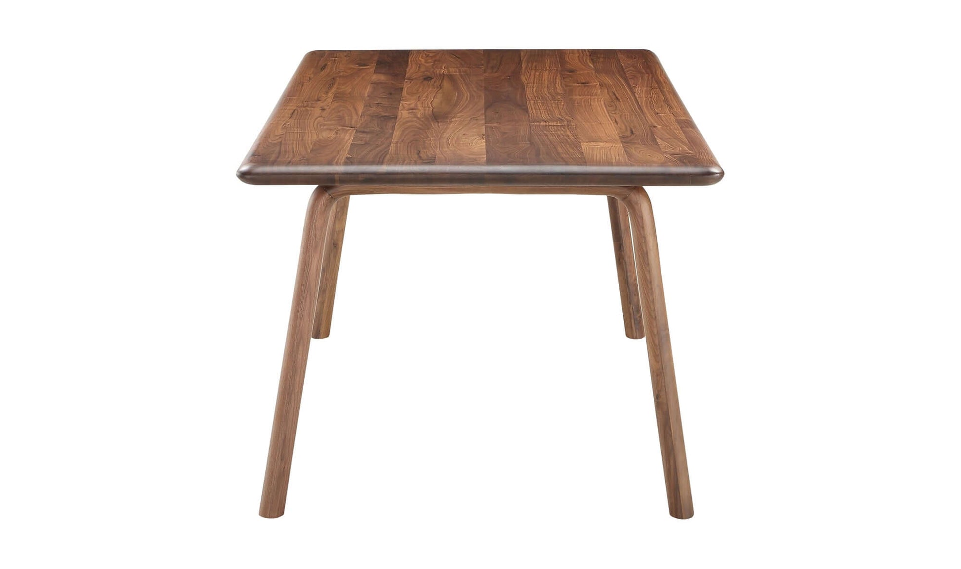 Straight-On View of Malibu Dining Table in Walnut Wood Finish