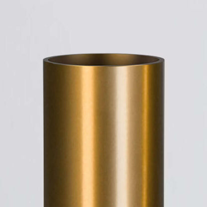 Lacquered burnished brass extension rod with a warm, golden finish.