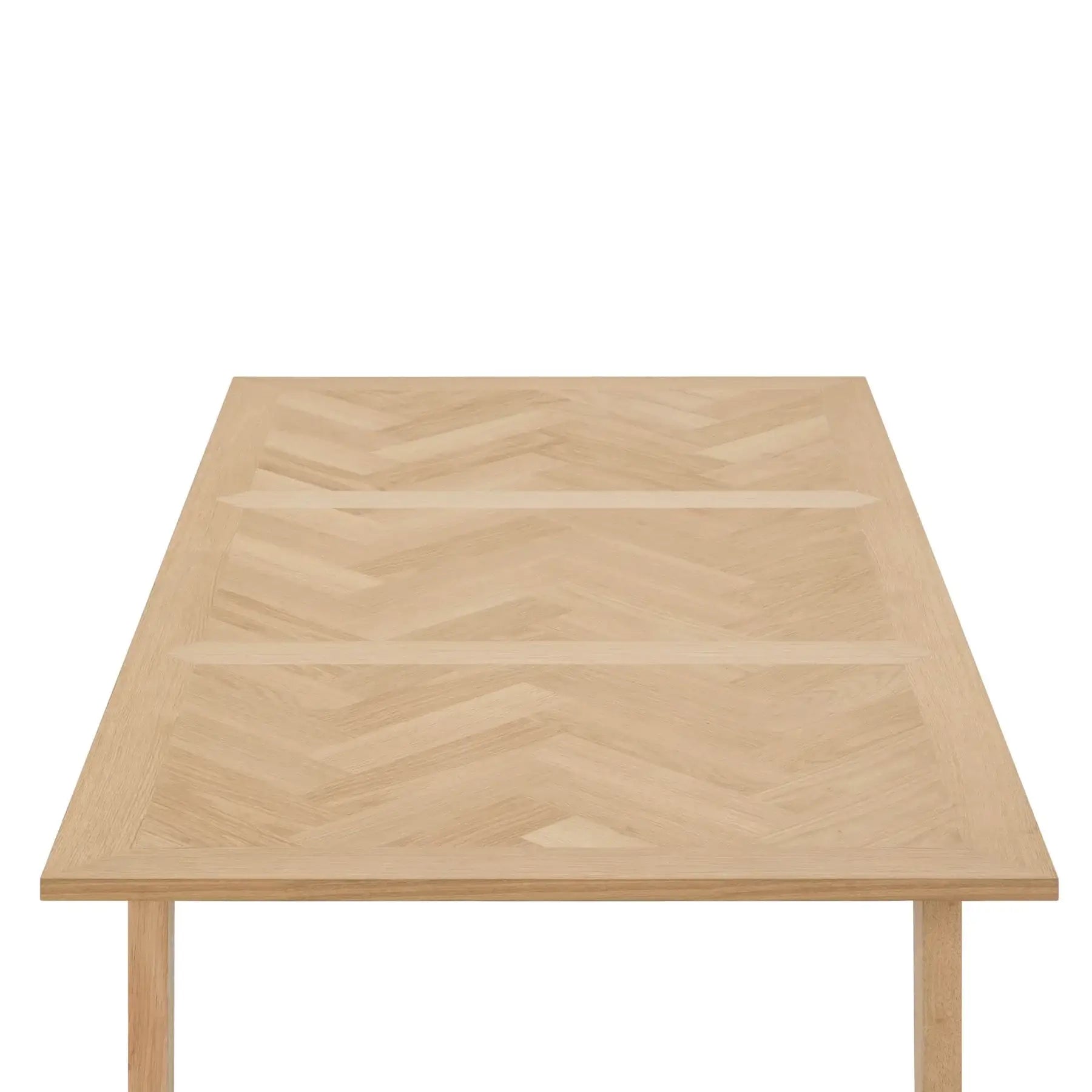 Colton oak wood dining table top view showing wood grain pattern and smooth surface finish.