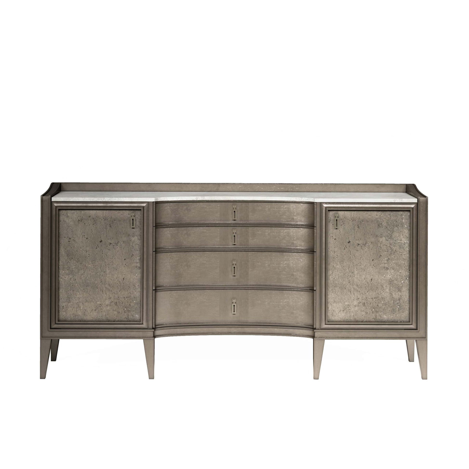 Front view of Cove Transitional Credenza with marble top by A.R.T. Furniture