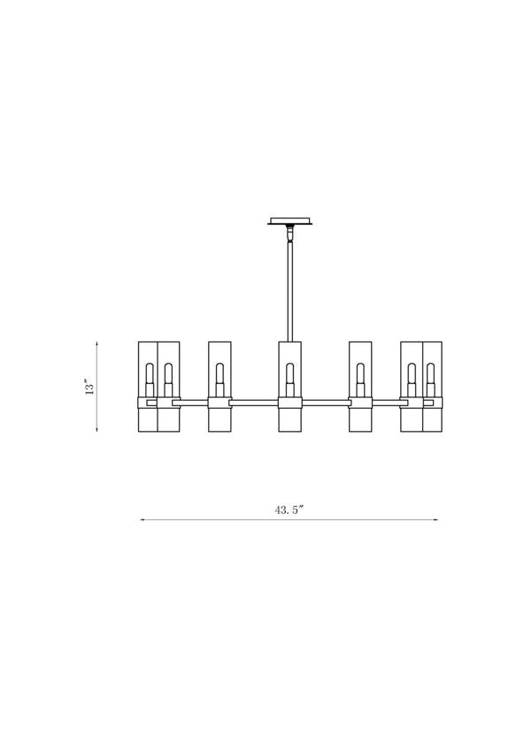 datus chandelier diagram with dimensions and measurements.