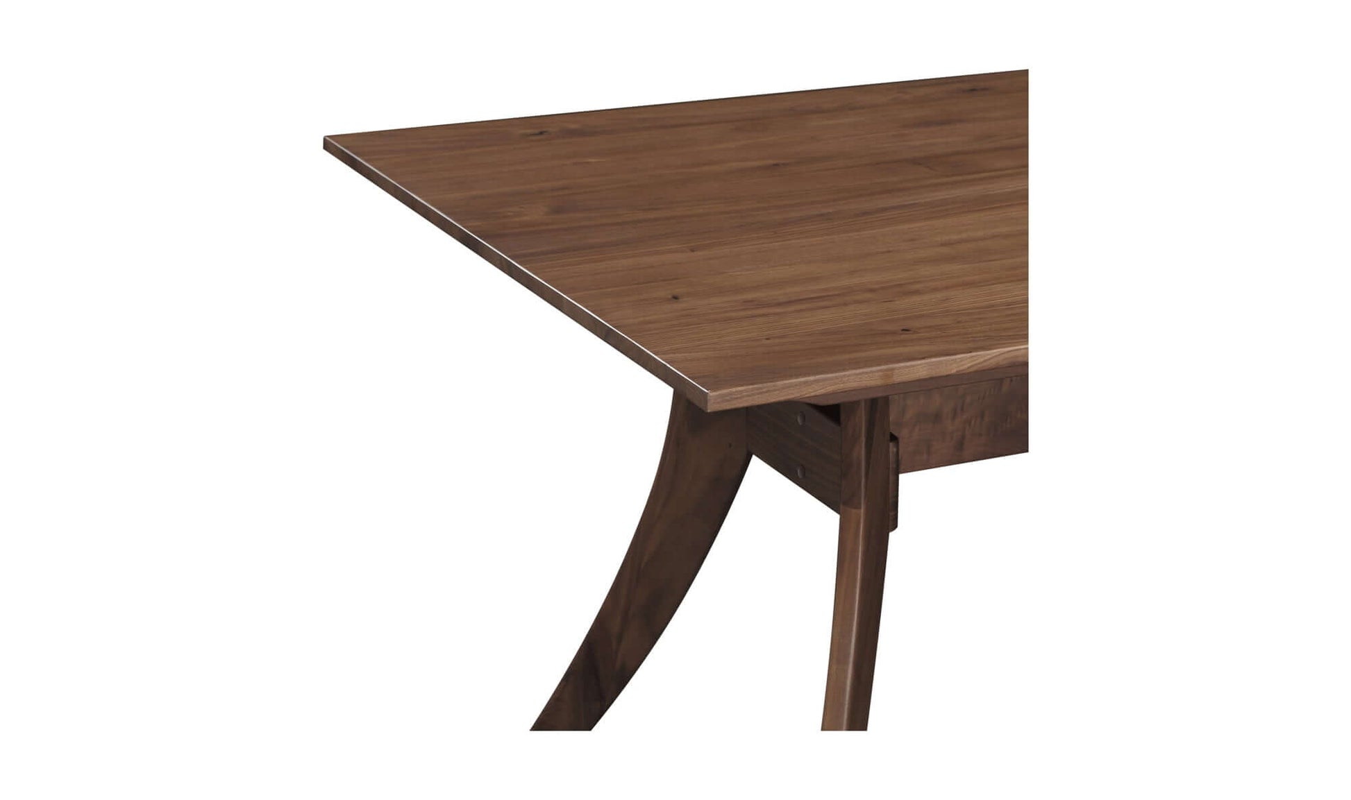 Close-up of the tabletop of the Florence Small Brown Dining Table showing the natural wood grain