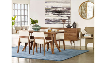 Full dining room setup with the Florence Small Brown Dining Table and matching chairs