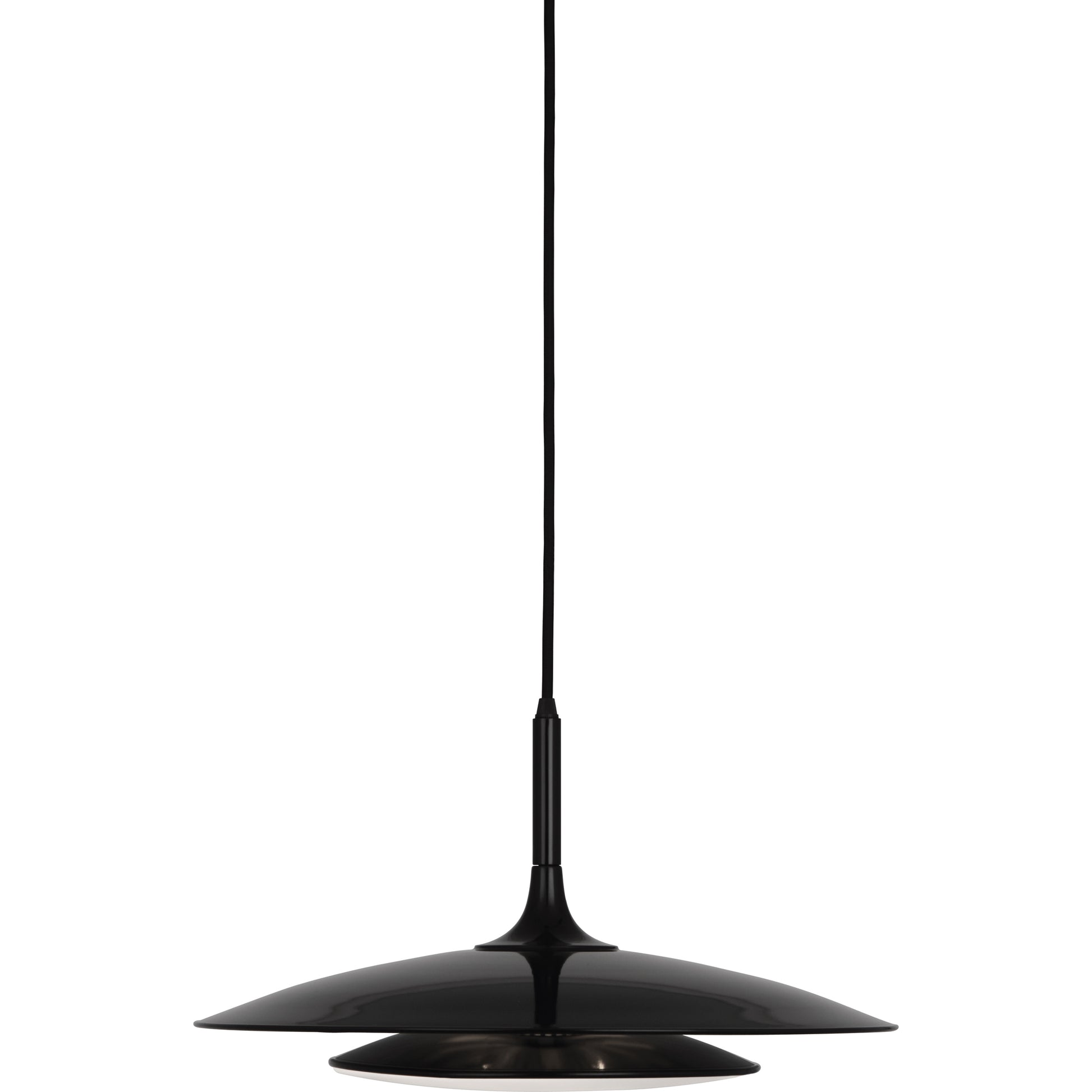 Gloss black Axiom Pendant Light showcasing a minimalistic, modern design.