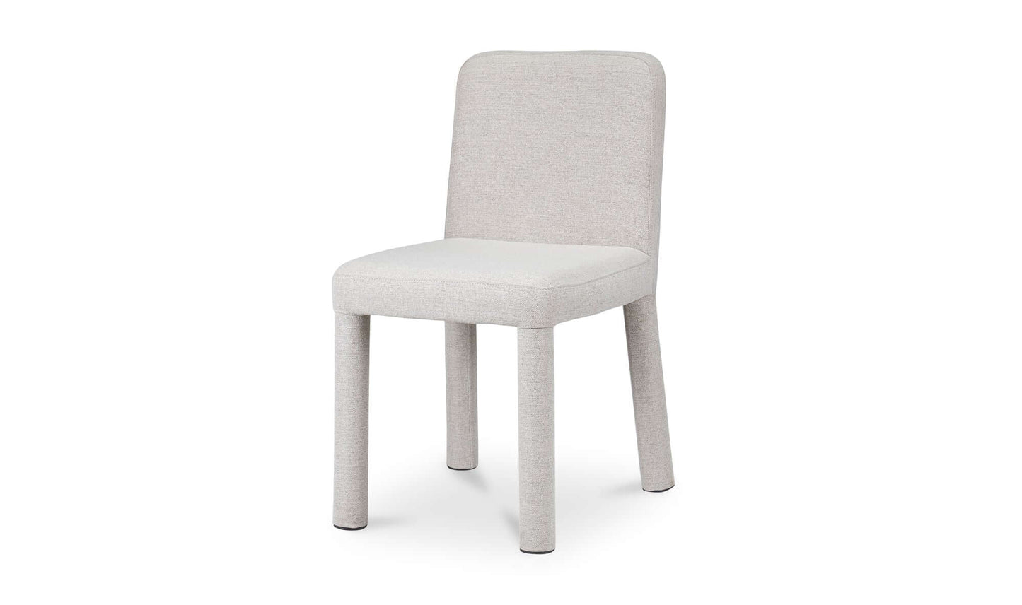 Side angle of Place Light Grey Dining Chair highlighting clean lines and upholstery.