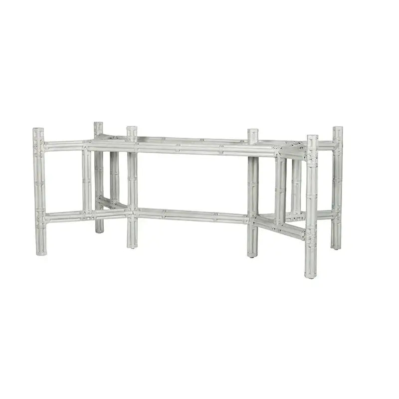 Mist gray finish of DAVID FRANCIS Medium Rectangular Table Base without glass.