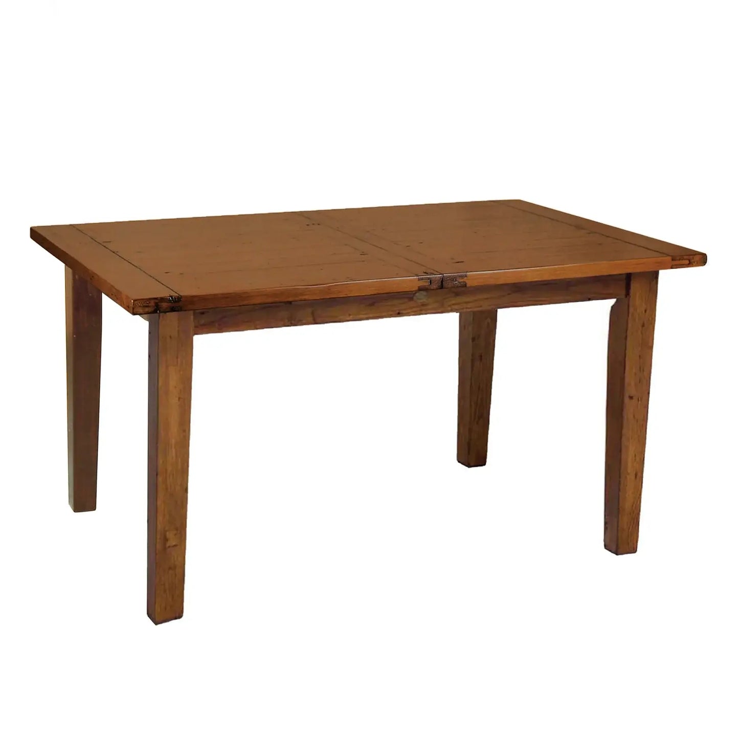 Irish Coast reclaimed wood dining table in African Dusk finish, shown in closed position.