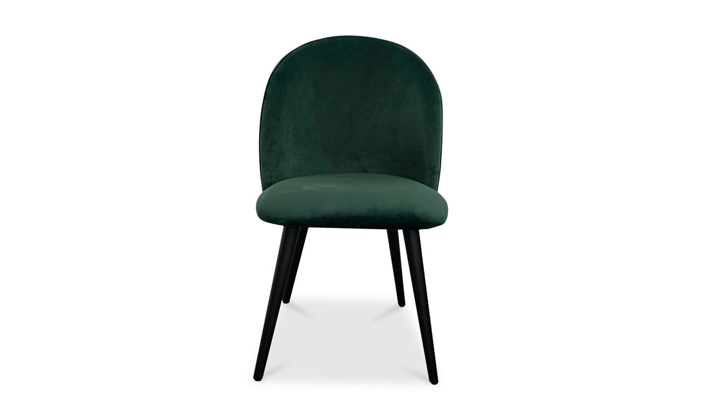 Front view of Clarissa Green Dining Chair showcasing its high back and elegant design.