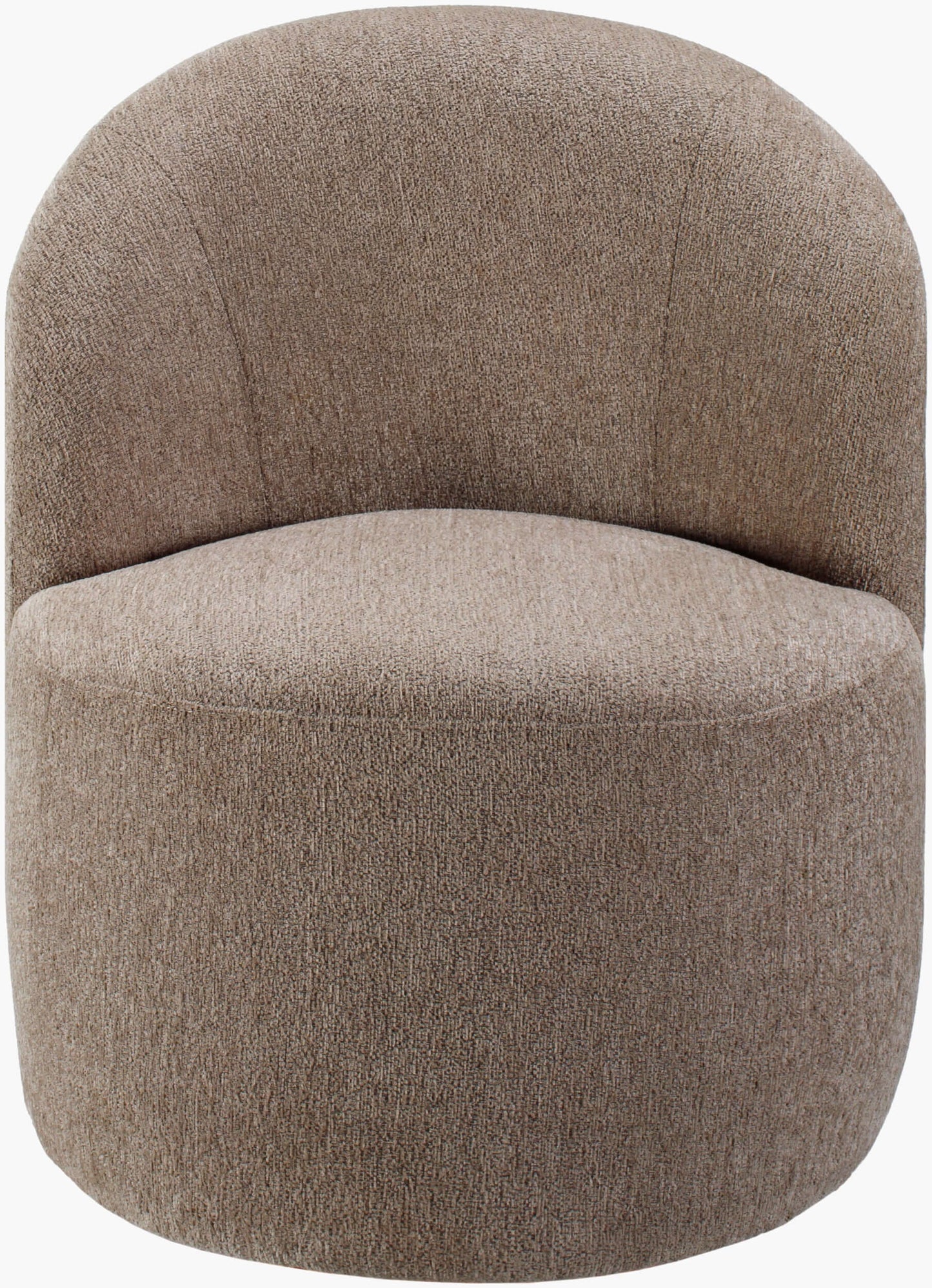 Front view of the Kamise brown side chair featuring its sleek, modern design.