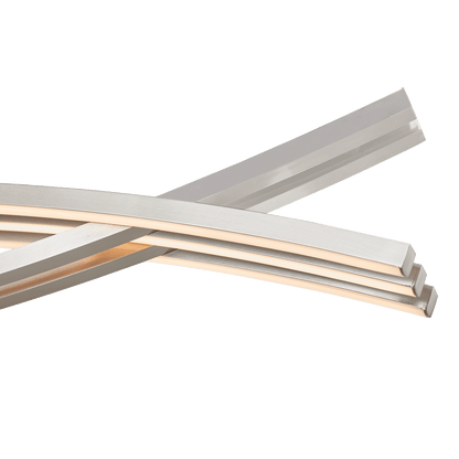 Wishbone pendant light brushed nickel LED bar detail
